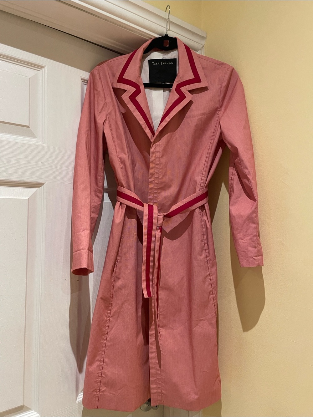 Tara Jarmon Cotton Pink Trench Coat French Chic Layering Coquette Transitional